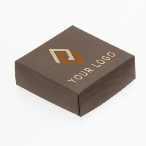 Cube Box Ribbed Brown Folding Lid - Pack of 25